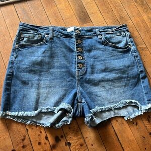 Kancan frayed denim jean shorts